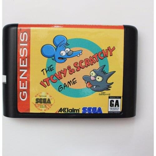 The Itchy & Scratchy 16 bit SEGA MD Game Card For Sega Mega Drive For Genesis