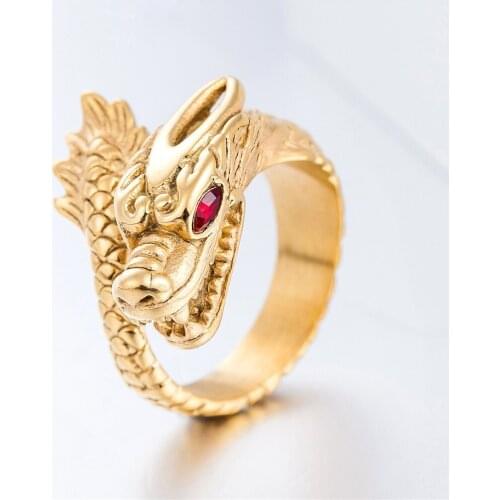 Keisha Lena Vintage Silver Color Punk Dragon Rings For Men Women Biker Rock Gothic Cool Valentines Day Jewelry Gift