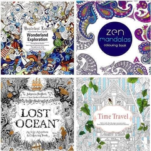 4pc 24 Page coloring book Enchanted Forest mandalas Animal kids Adult Coloring Books For adults Livre drawing/Art/colouring Book