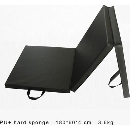 Reedow 180*60*4cm Folding Panel Gymnastics Yoga Blue PU Soft Bottom Mat Gym Yoga Mat for Fitness Equipment Exercise