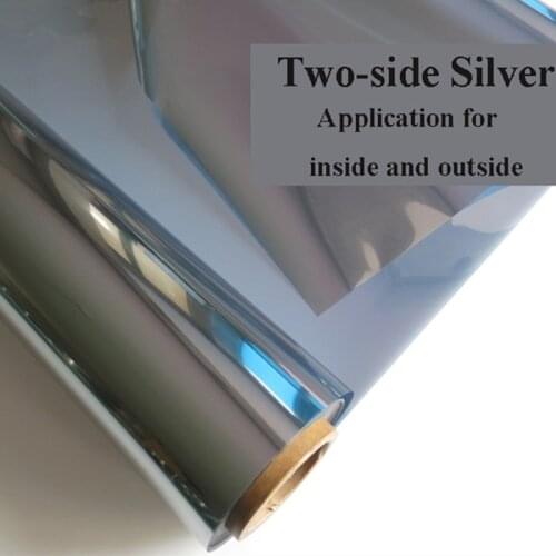 30-115cm Width Summer TWO-SIDE Silver Insulation Window Film Stickers Solar Reflective Mirror Film For Both Inside and Outside