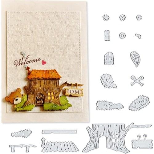 Tree House Metal Cutting Dies for Scrapbooking Handmade Tools Mold Cut Stencil New DIY Card Make Mould Model Craft Decoration