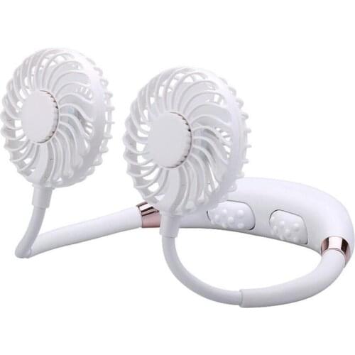 Mini USB Portable Fan Neck Fan Neckband With Rechargeable Battery Small Desk Fans handheld Air Cooler Conditioner for Outdoor