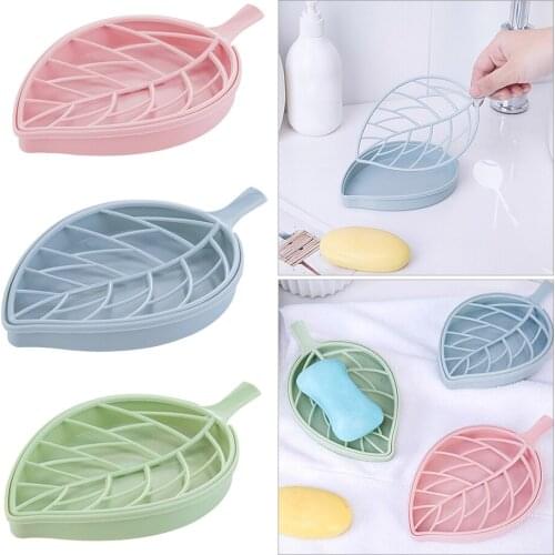 Multifunctional Household Storage Soap Box Bathroom Shower Leaf Shape Soap Box Dish Storage Plate Tray Holder Case Container
