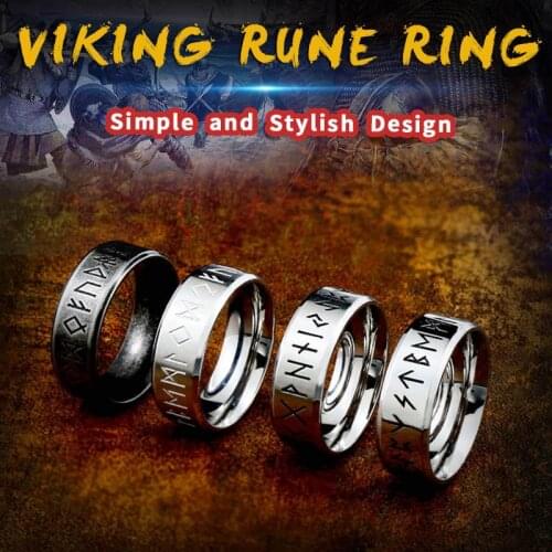 BEIER Width 8mm Fashion Viking Rune Ring Simple Wedding Jewelry for man women Lover gift Retro Style Dropshipping BR-R105