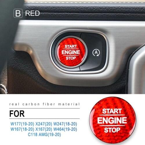 Carbon Fiber Engine Start Button Sticker For Benz W177 Glb X247 W247 Gle W167 Gls X167 W464 Cla C118 Amg