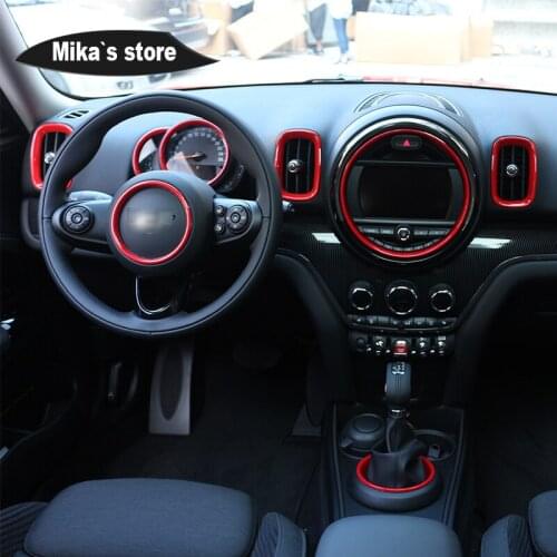 New Interior Sticker Decoration Cover Case Center Console Gear Shift Outlet Circle Sticker For mini cooper F60 Car-styling 2PCS