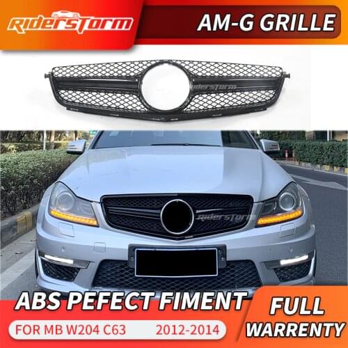 For AMG C63 Style New Car Front Upper Grille Grill For mercedez For Benz C Class W204 C180 C200 C300 C350 2012-14 Racing Grille