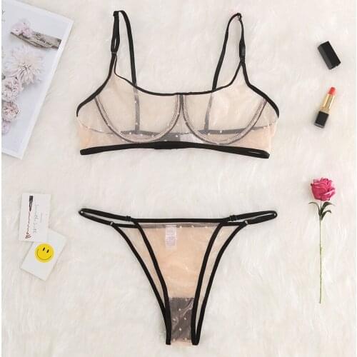 New Womens Lace Hollow Exotic Lingerie See Through Sensual Temptation 2 Piece Set Openwork Sexy Lady Girls Sleepwear