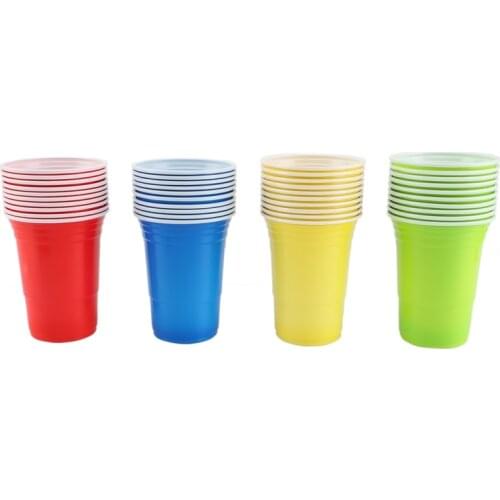 Disposable Plastic Cup, Wedding Birthday Party Cup, 16Oz, Various Color Thickened Plastic Cup