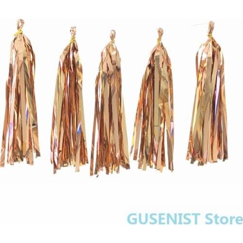 Wholesales 14 inch 5pcs rose gold Tissue Paper Tassel Garland DIY Wedding Birthday Decoration Party Event Pack Decoration Colors