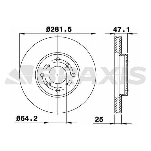 FRONT BRAKE DISK MIRROR PNEUMATIC HONDA ACCORD VII 9802 282 X4 45251 S1A305