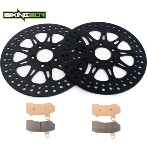 BIKINGBOY Front Brake Discs Rotors Disks Pads FLHR Road King FLTRX FLTRC FLHX Street Glide FLHT Electra Glide FLHTCU 11 12 13