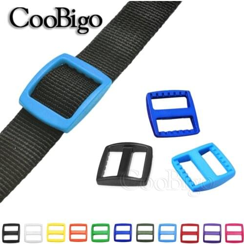 12Pcs Plastic Tri-Glides Slider Buckle Adjust Colorful 25mm For Outdoor Camping Backpacks Webbing Straps Accessory