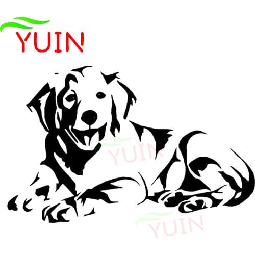 Labrador Retriever Puppy Golden Retriever Lying Car Sticker Fashion PVC Bumper Decoration Accessories Waterproof Sunscreen Decal
