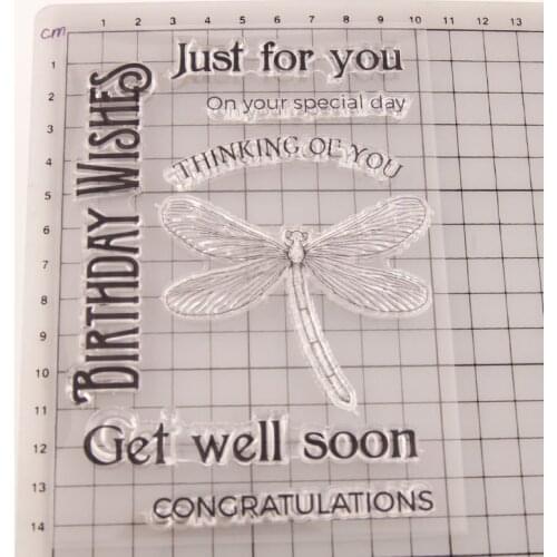Reunion Dragonfly Scrapbooking Card Album Paper Craft Rubber Roller Transparent Silicon Clear Stamp