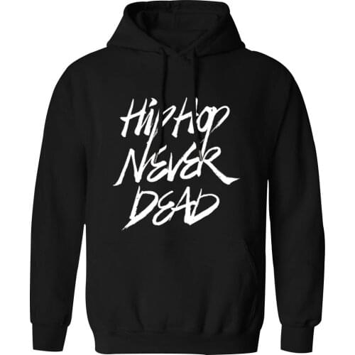 Hip Hop Never Dead Mens Hooded Long Sleeve K-pop Sweatshirt Vintage Standard Clothing Tops Fashion Casual Hoody Tracksuits Homme