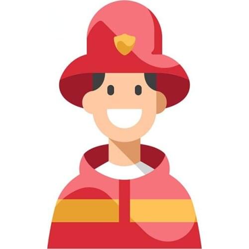 13cm x 8.1cm for Cute Cartoon Firefighter Funny Car Stickers Creativite JDM Decal Vinyl Waterproof Car Accessoires