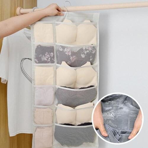 Rotatable Multi-pocket Hanging Storage Bag Closet Underwear Socks Bra Organizer Dormitory Room Socks and Bra Finishing Tools
