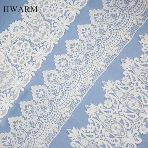 High Quality African Lace Fabric Milk Silk Water Soluble White Embroidery Non Elastic Wedding Skirt Curtain Clothing Accessories