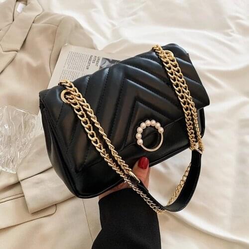 New Small Chain PU Leather Crossbody Bags for Women 2021 Simple Totes Shoulder Bag Lady Luxury Brand Handbags and Purses