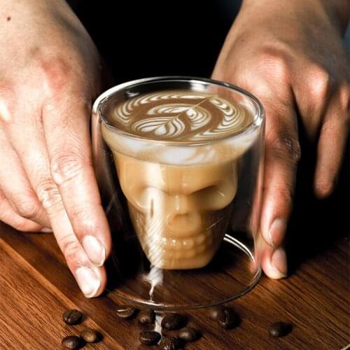 2ps Skull Wine Glass Whiskey Transparent Glass Cup Vodka Drinking Bar Club Wine Glass Transparent Cup Crystal