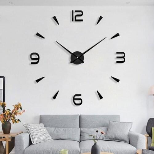 3D Mirror Number Wall Clock Sticker Modern Design DIY Digital Wall Clock Suitable For Home Living Room Office Decoration Clock