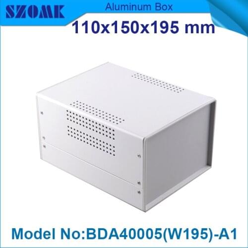 4 pcs/lot electrical box Iron case body metal instrument case in Black color with 2 end plastic abs panels with screws