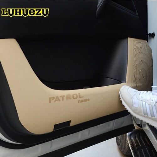 4pcs 2013-2017 Car Door Anti-Dirty Pad Anti Kick Mat For Nissan Patrol Y62 Armada Accessories