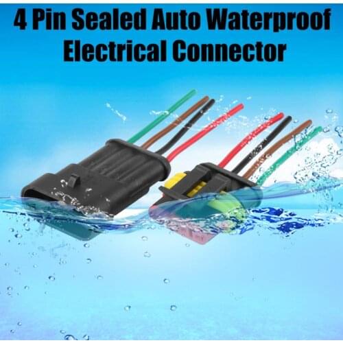 5Sets Car 4 Pin Way Sealed Auto Electrical Connector Plug Socket Kit Waterproof