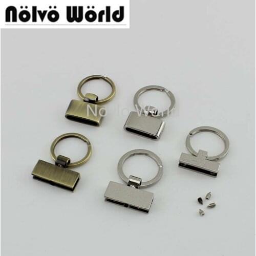 50pcs 5 colors 4 Styles Rainbow/Rose gold T-shape Key Fob 24mm Split Key Rings,Key Fob Hardware keychain fob