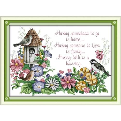 Birds'love nest 2 cross stitch kit aida 14ct 11ct count printed canvas stitches embroidery DIY handmade needlework