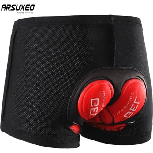 ARSUXEO Mens Cycling Shorts Printing Bike Shorts Mountain Bike Shorts Gel Pad Shorts Quick Drying Fitness Underpants