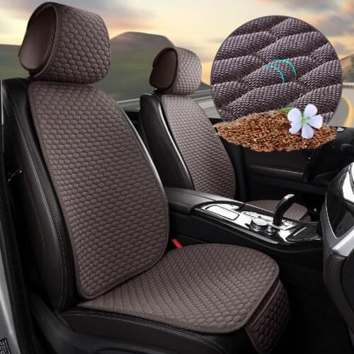 Linen Car Seat Cover Four Season Front Rear Linen Fabric Cushion Seat Protector Universal Auto Seat Cover Car Covers in Salon