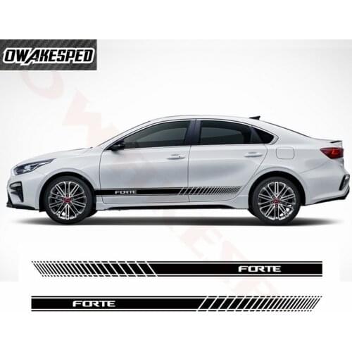 Car Sport Stripes Sticker Auto Side Stripes Skirt Decor Decal For KIA Forte Cerato Automotive External Accessories Vinyl Decals