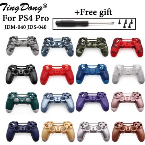TingDong Housing Shell For DualShock 4 PlayStation 4 PS4 Pro Slim V2 JDS 040 JDM-040 Controller Faceplate Back Case w/screws