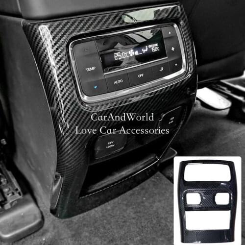For Trumpchi GS8 2020 2021 Carbon Rear Row Air Condition Outlet Vent Adjust Switch Frame Cover Trims Decoration Car Accessories
