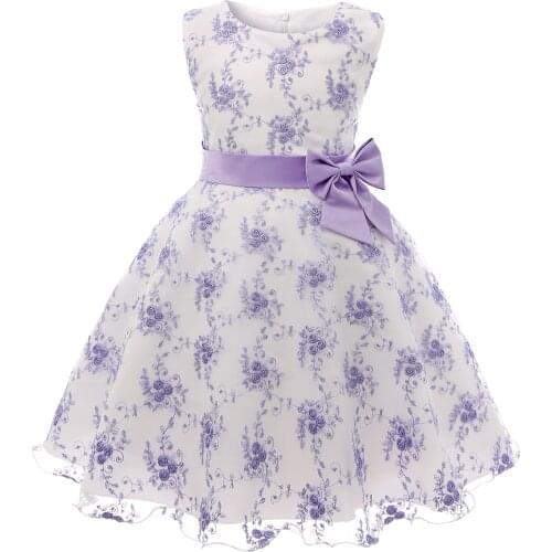 Princess Baby Girls Flower Elegant Wedding Party Dresses Toddler Girls Christmas Performance Vestidos Formal Dress Kids Clothing