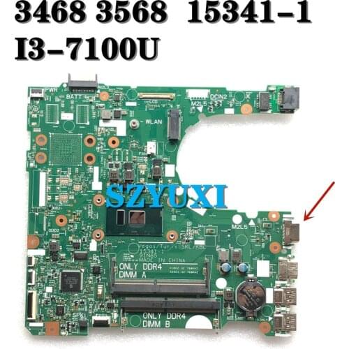 I3-7100U processor For Dell Vostro 3468 3568 Laptop Motherboard 15341-1 91N85 CN-01CM9N 1CM9N Mainboard 100% tested