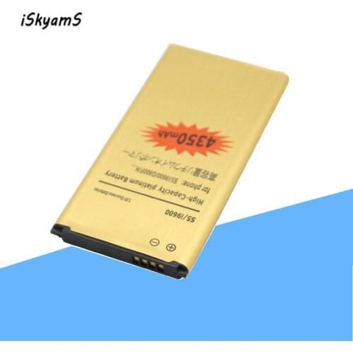 ISkyamS 20pcs/lot 4350mAh EB-BG900BBE EB-BG900BBC Gold Battery For Samsung Galaxy S5 SV I9600 G900A G900P G900T G900V