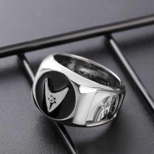 Classic Mens Silver Color Star Trek Anniversary Ring Motorcycle Party Personality Starship Enterprise Ring Hip Hop Jewelry