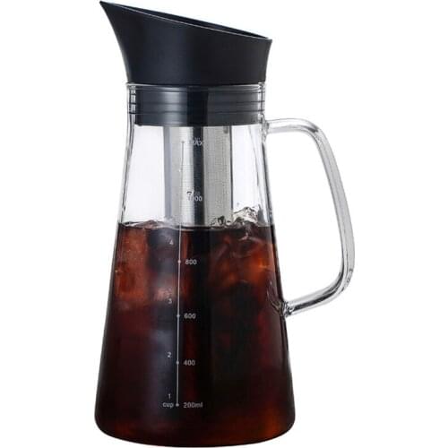 Cold Brew Coffee Maker Hot & Cold Dual-Function Coffee Maker Cold Extract Ice Brewed Water Bottle Filter Coffee Pot
