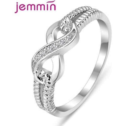 High Quality Authentic 100% 925 Sterling Silver Infinity Love Rings Mean Happiness & Beauty Jewelry Gift Fashion Jewelry