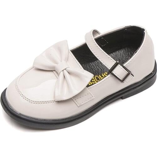 Girls' Leather Shoes 2021 New Soft Bottom Bow British Style Summer Girl Princess Childrens Shoes School Shoes Fashion Flats Hot