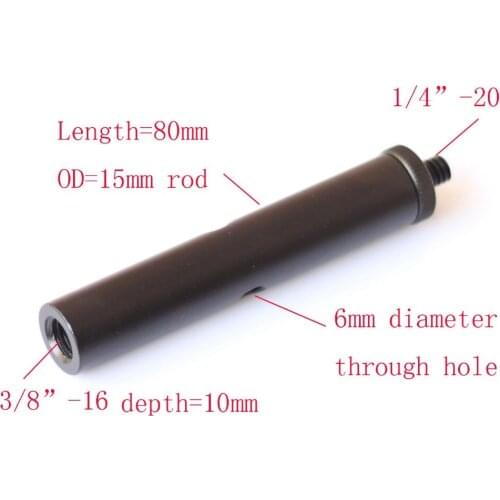 Diameter 15mm 3.15" length micro rod w/ 1/4"-20 adaptor for clamp DSLR Rig camera