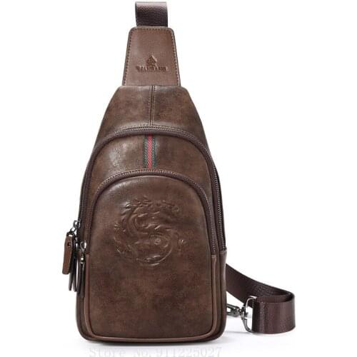 Xiaomi Genuine Leather Men Sling Crossbody Bag Multi-pocket Chest Bag Casual Travel Sports Shoulder Bag with Earphone Hole