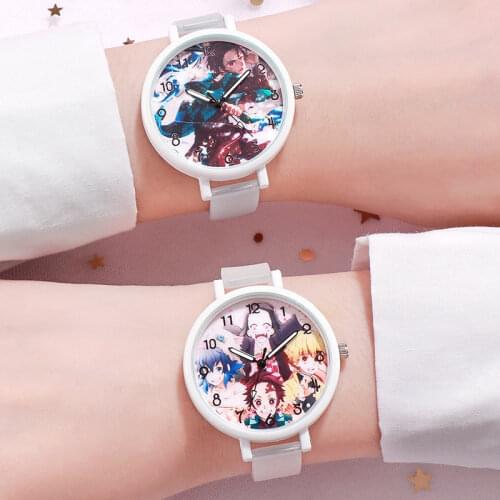 Demon Slayer Cosplay Watch Quartz Watches Kamado Tanjirou Luminous Glow Watch Anime Adult Child COS Accessories Christmas Gift