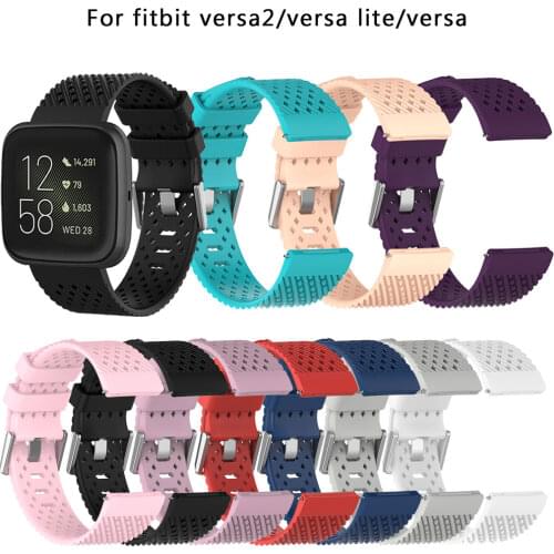 Soft Silicone Wrist Strap for Fitbit Versa / Versa 2 Smartwatch Smart Watch Band Bracelets Wristband Adjustable Accessories
