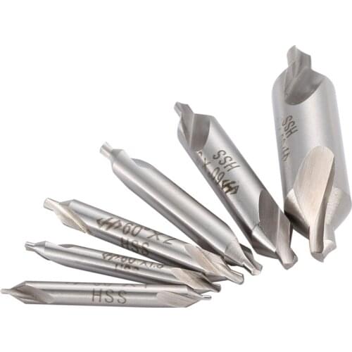 6pcs/set Center Drills Bit Set 60 Degree Angle Countersinks Bit Set Hight Speed Steel 1/1.5/2/2.5/3/5mm