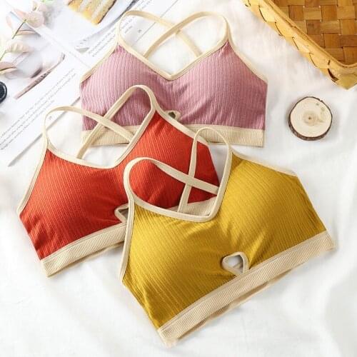 Cross Back Underwear Cotton Bra Fitness Tube Tops Wireless Push Up Sport Bra Top Running Sexy Backless Vest Women Sportwear